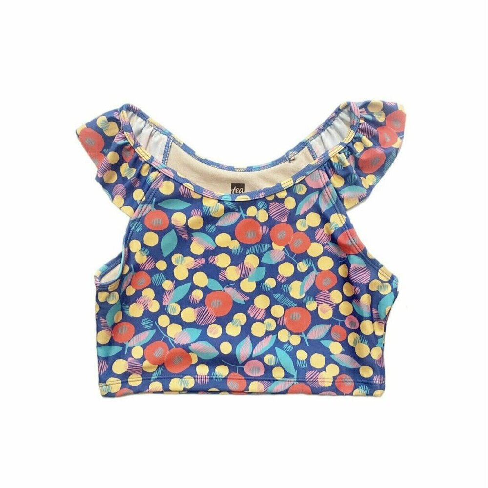 NWT Tea Collection Ruffle Tankini Top Caribbean Cherry Size 2
